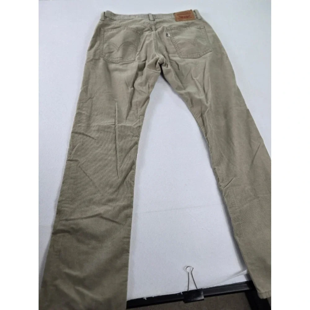 Levi's 514 Slim Straight Pants Mens 32x32 Tan Excellent Corduroy 5-Pocket (B8)